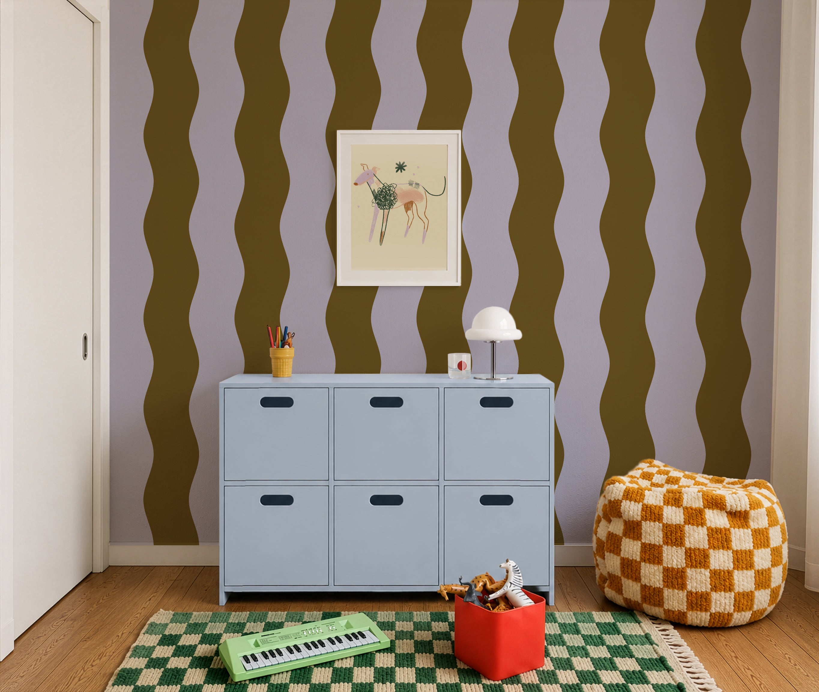 Wallpaper Wave Stripe Musted