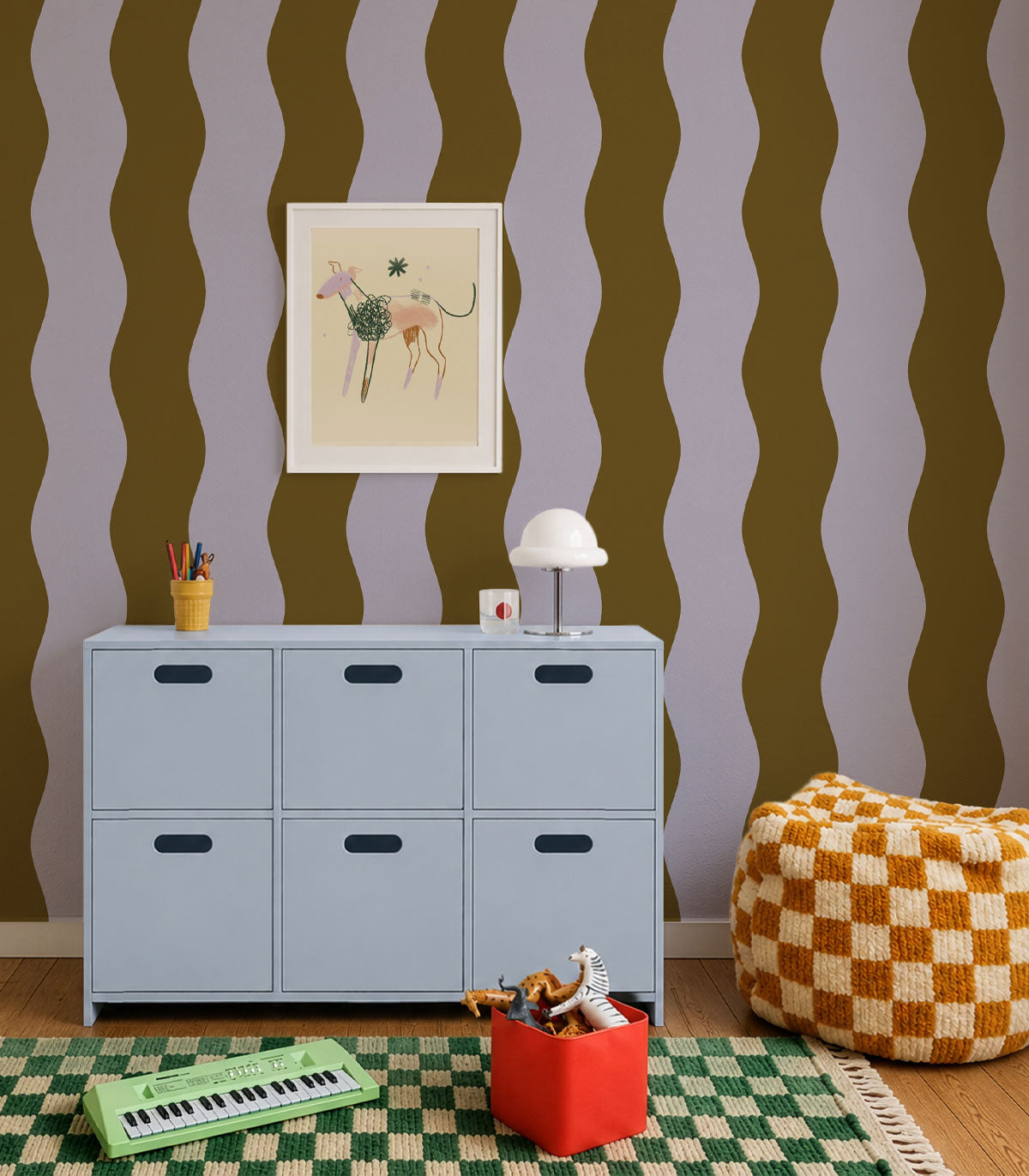 Wallpaper Wave Stripe Musted