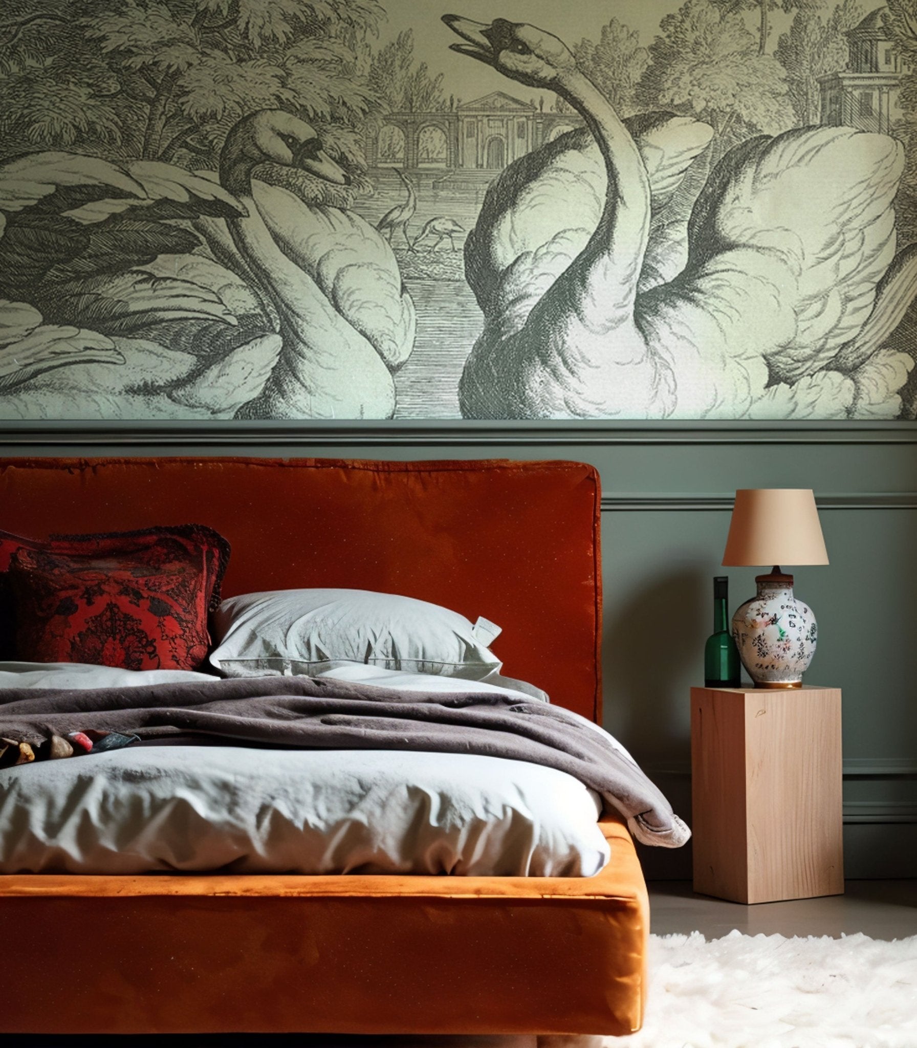 Tapeta White swans - Wallcolors®