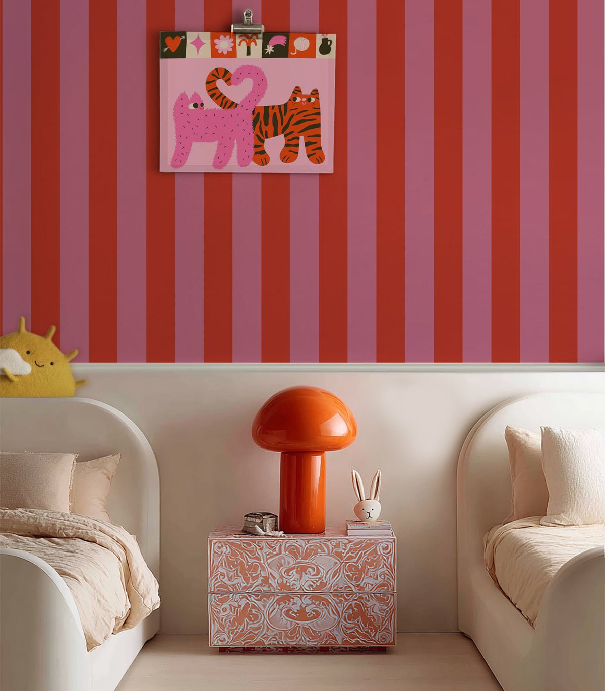 Tapeta Wilde Stripe Play Cherry Pink - Wallcolors®