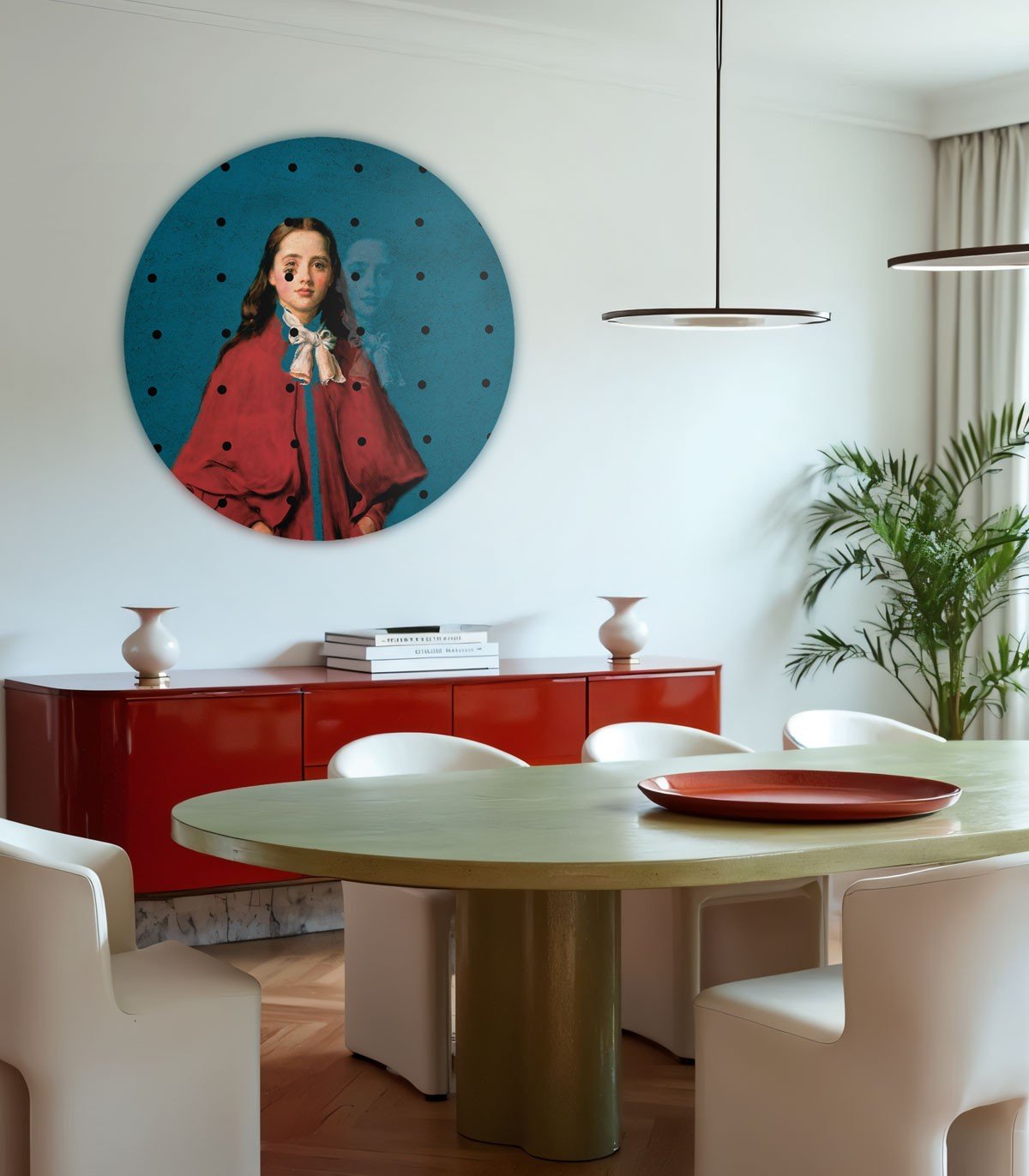 Dots Girl in red - Wallcolors®
