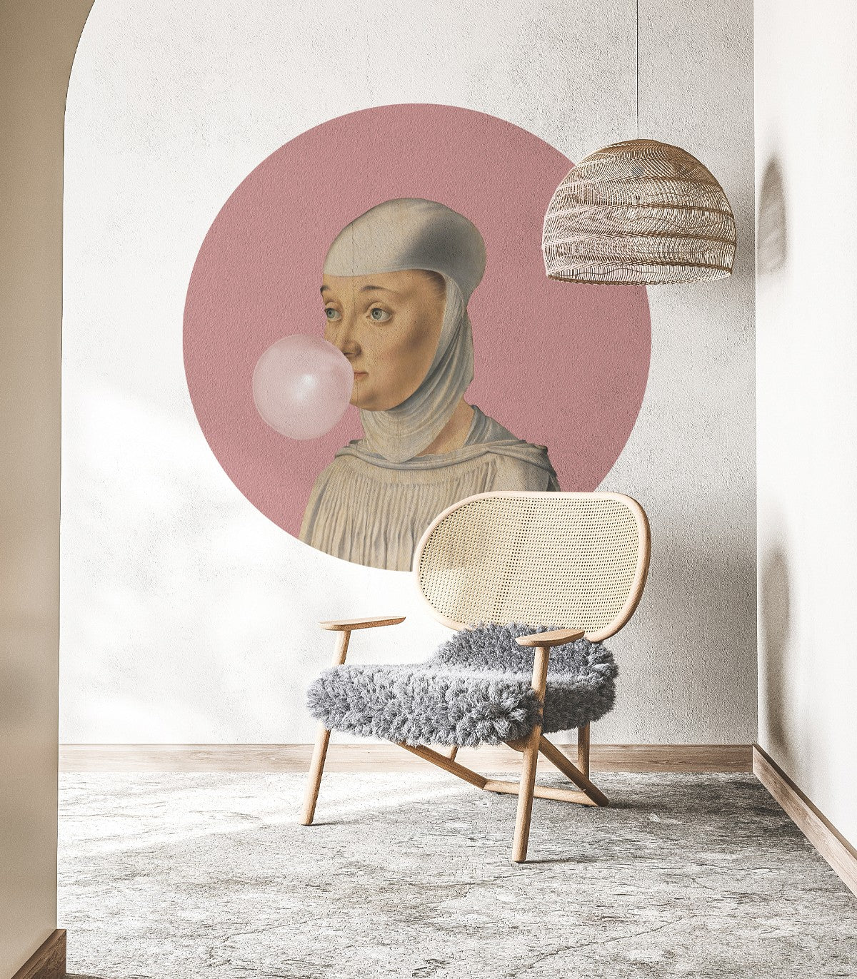 Dots Woman with Bubble Gum Pink - Wallcolors®