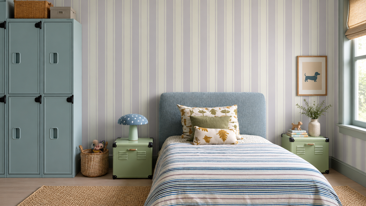 Wallpaper Gentle Stripe Lilac Mist