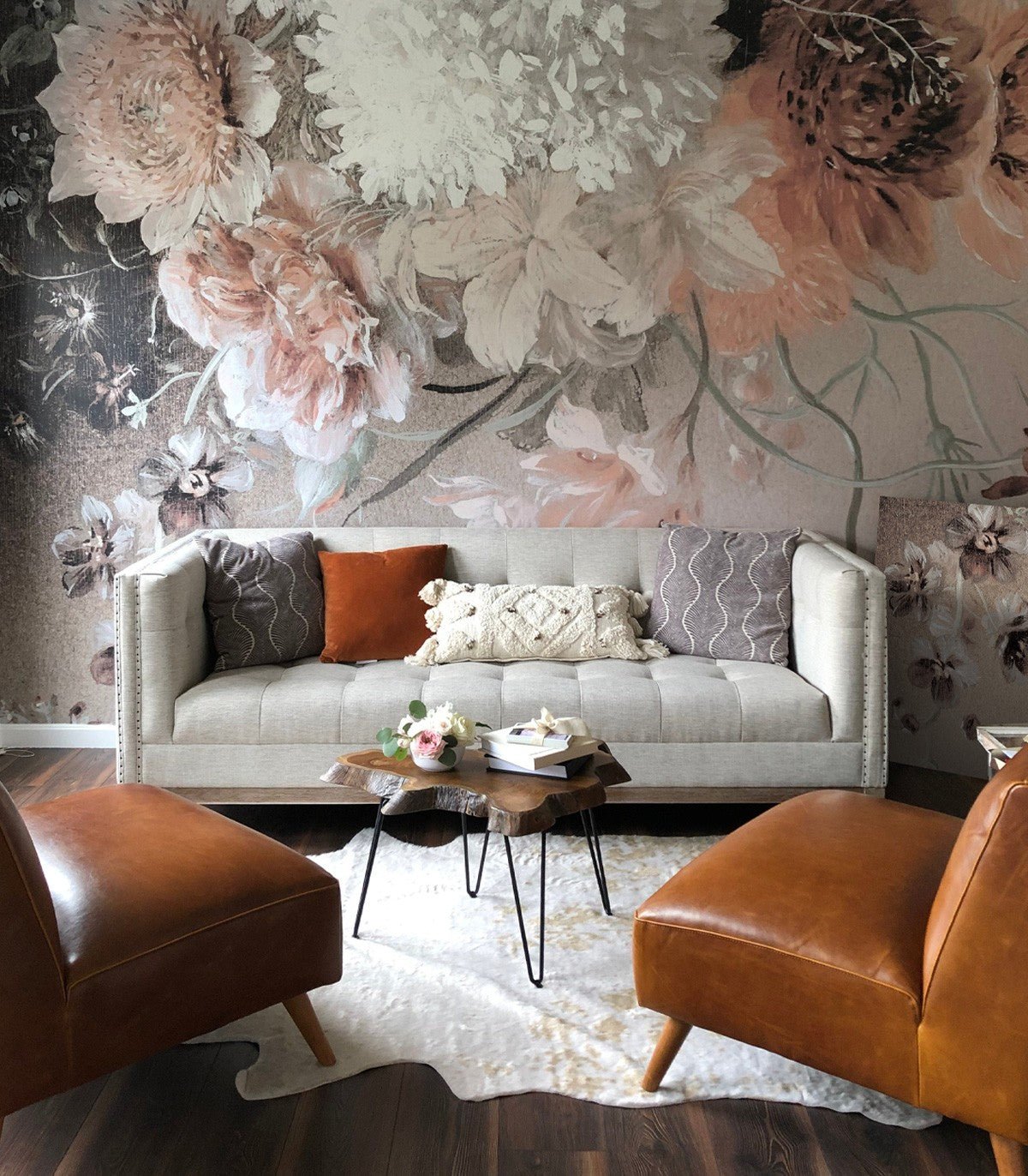 Tapeta Beige floral - Wallcolors®