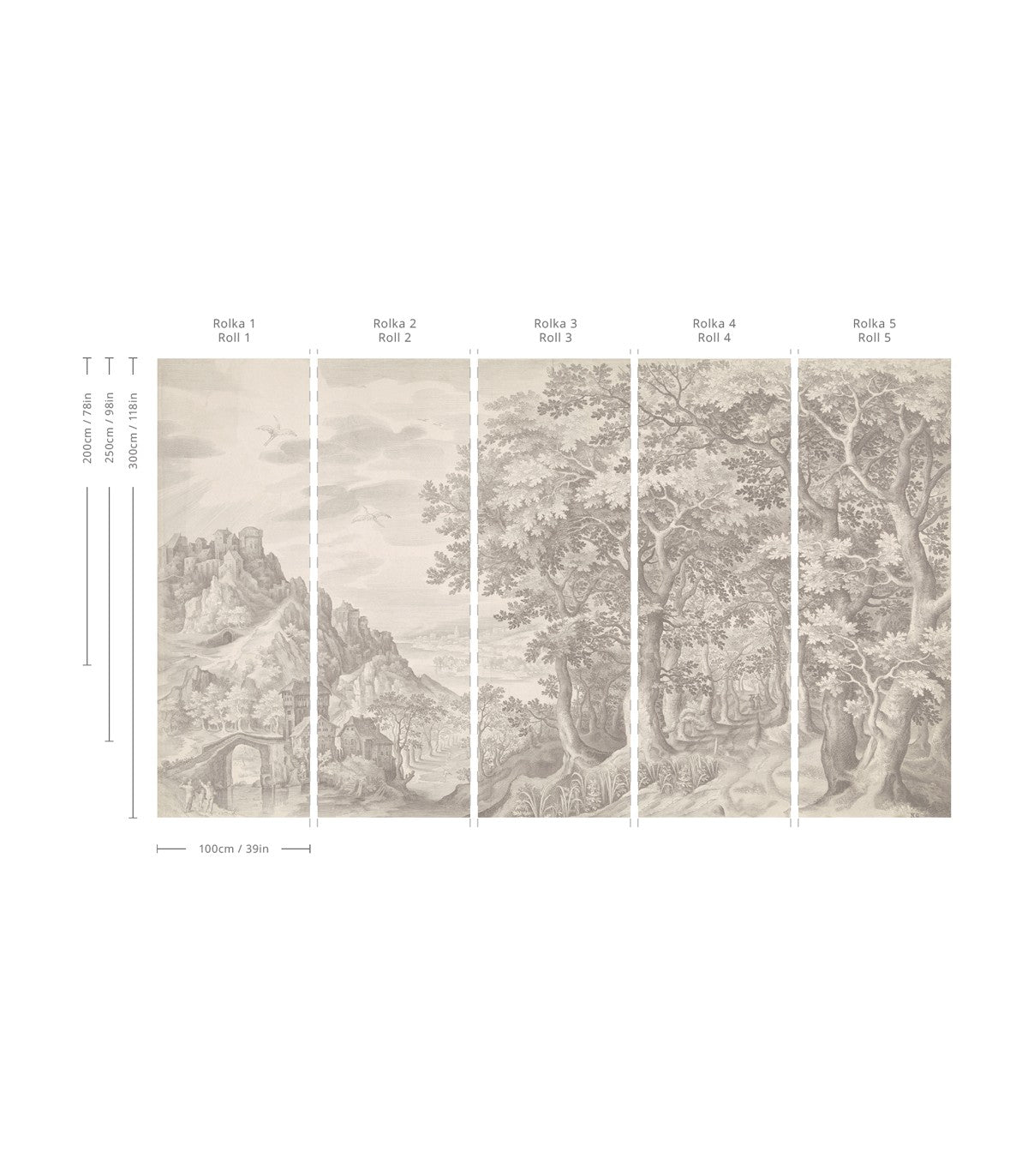 Tapeta Ethereal Forest Beige - Wallcolors®