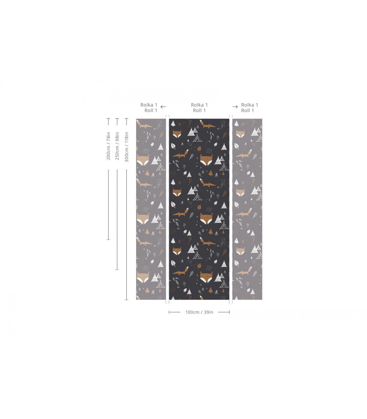 Tapeta Fox Adventure Black - Wallcolors®