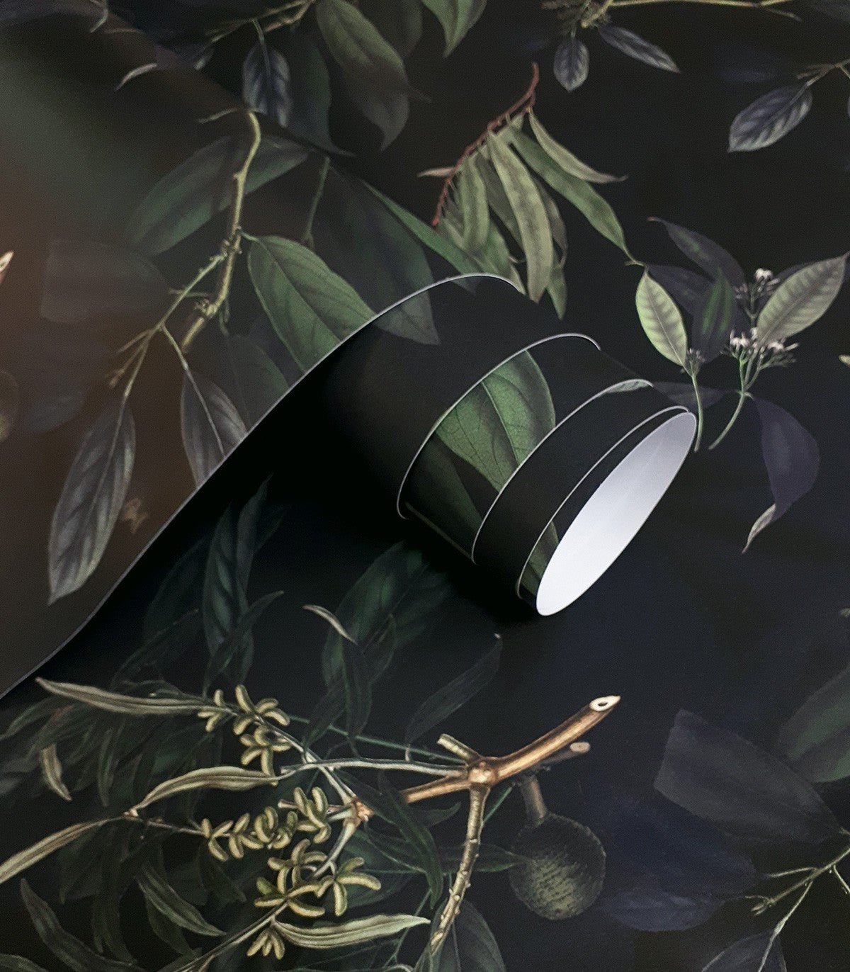 Tapeta Olive Branch Green - Wallcolors®