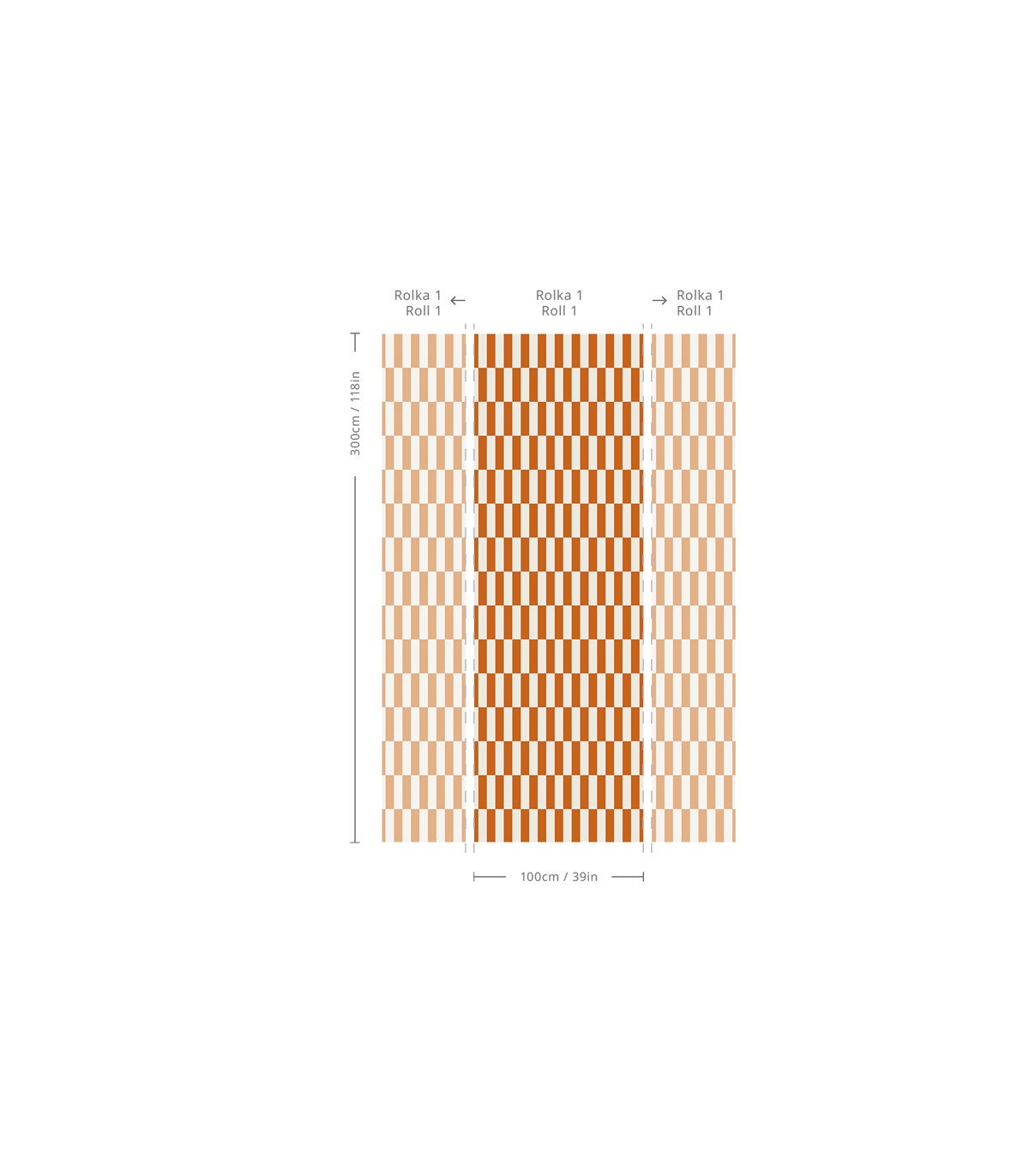 Tapeta Tetris Stripe Terracotta