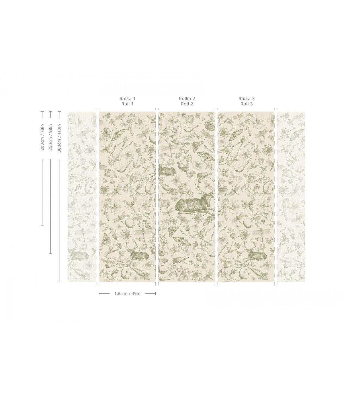 Tapeta Vintage botanic green - Wallcolors®